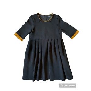 Zara Trafaluc Black Baby Doll Dress Short Sleeves Side Pockets Size X-small